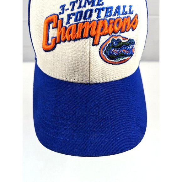 Florida Gators Hat Cap 3 Time Champions Blue White Embroidered Captivating‎ Head - Picture 4 of 11